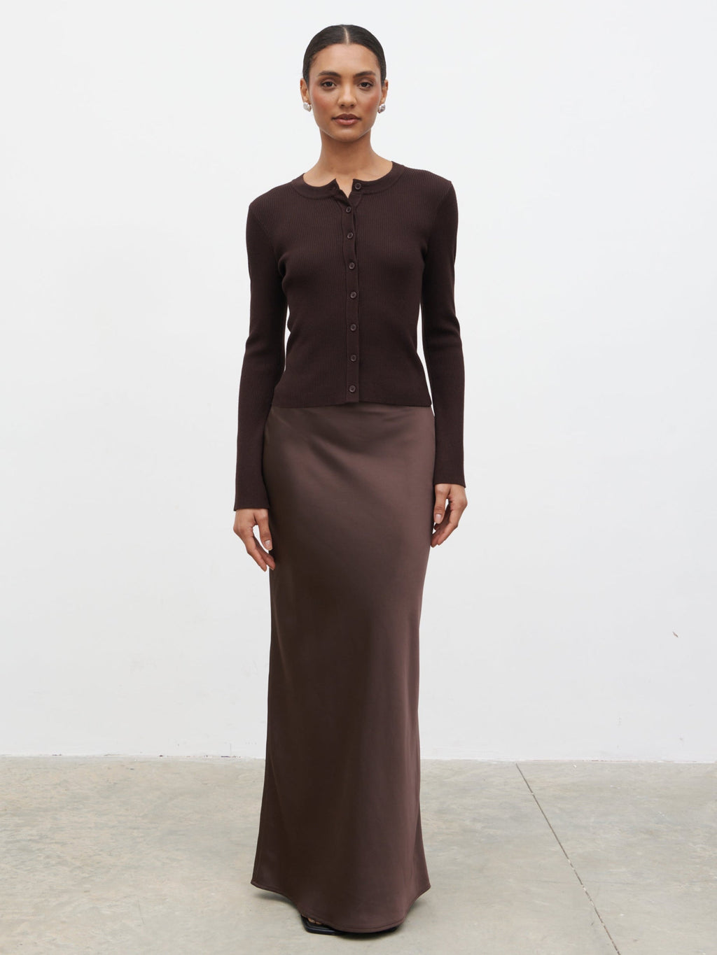 Breya Maxi Skirt - Chocolate Brown