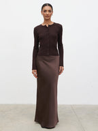 Breya Maxi Skirt - Chocolate Brown