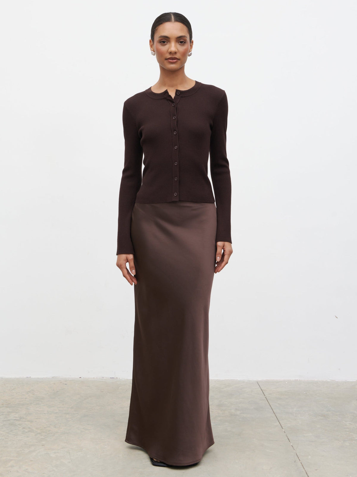 Breya Maxi Skirt - Chocolate Brown