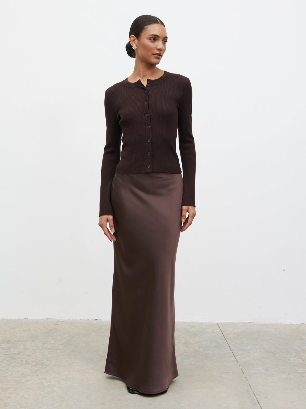 Breya Maxi Skirt - Chocolate Brown