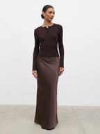 Breya Maxi Skirt - Chocolate Brown