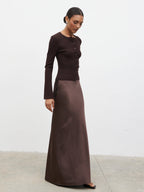Breya Maxi Skirt - Chocolate Brown