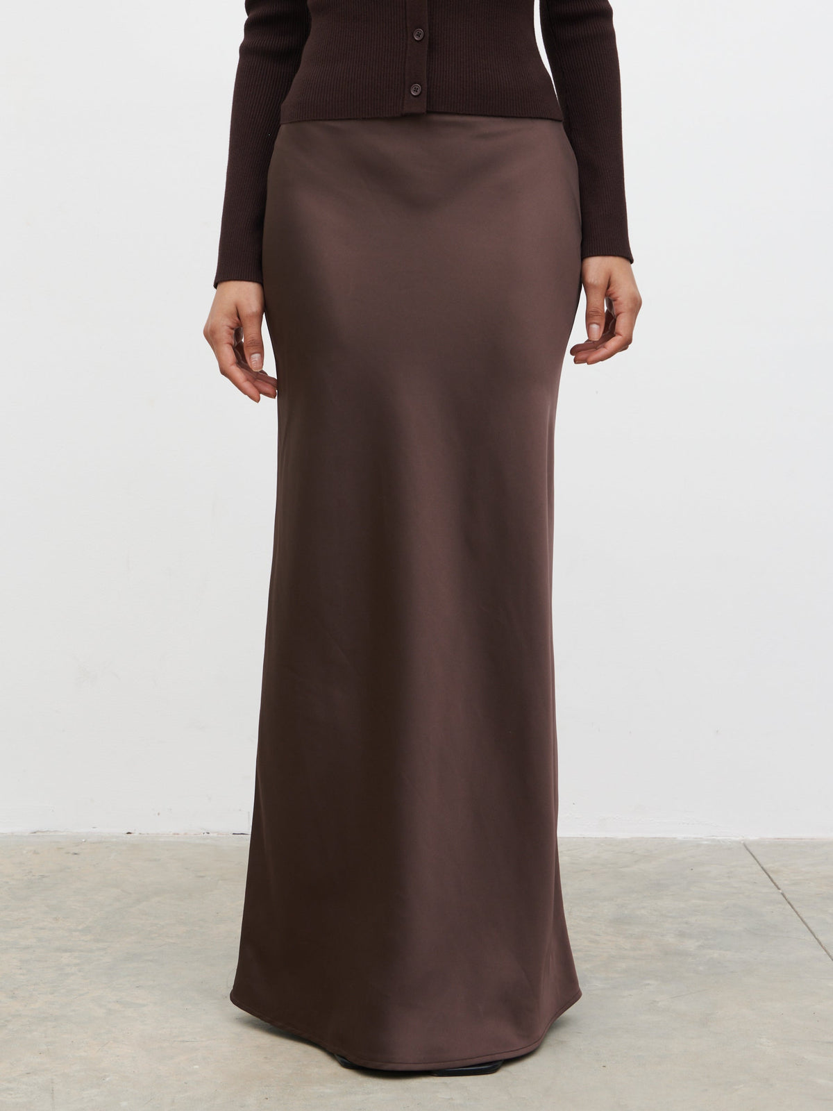 Breya Maxi Skirt - Chocolate Brown
