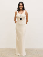 Breya Sleeveless Slip Maxi Dress - Oyster