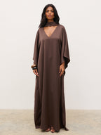 Briarlee Kimono Maxi Dress - Chocolate Brown