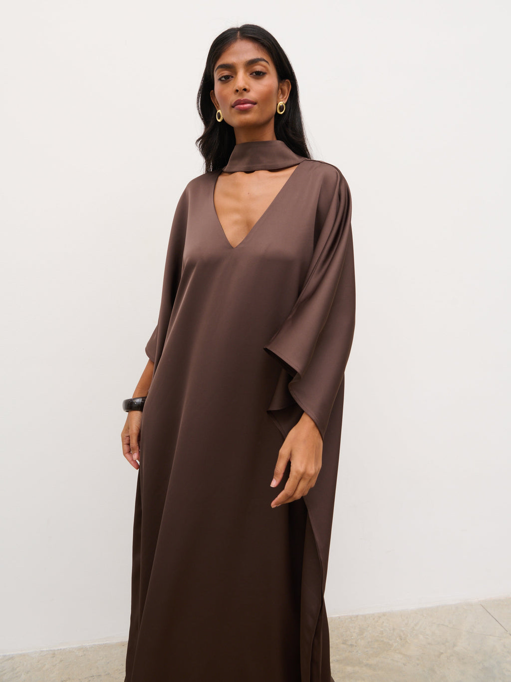 Briarlee Kimono Maxi Dress - Chocolate Brown