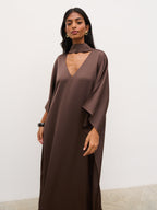 Briarlee Kimono Maxi Dress - Chocolate Brown