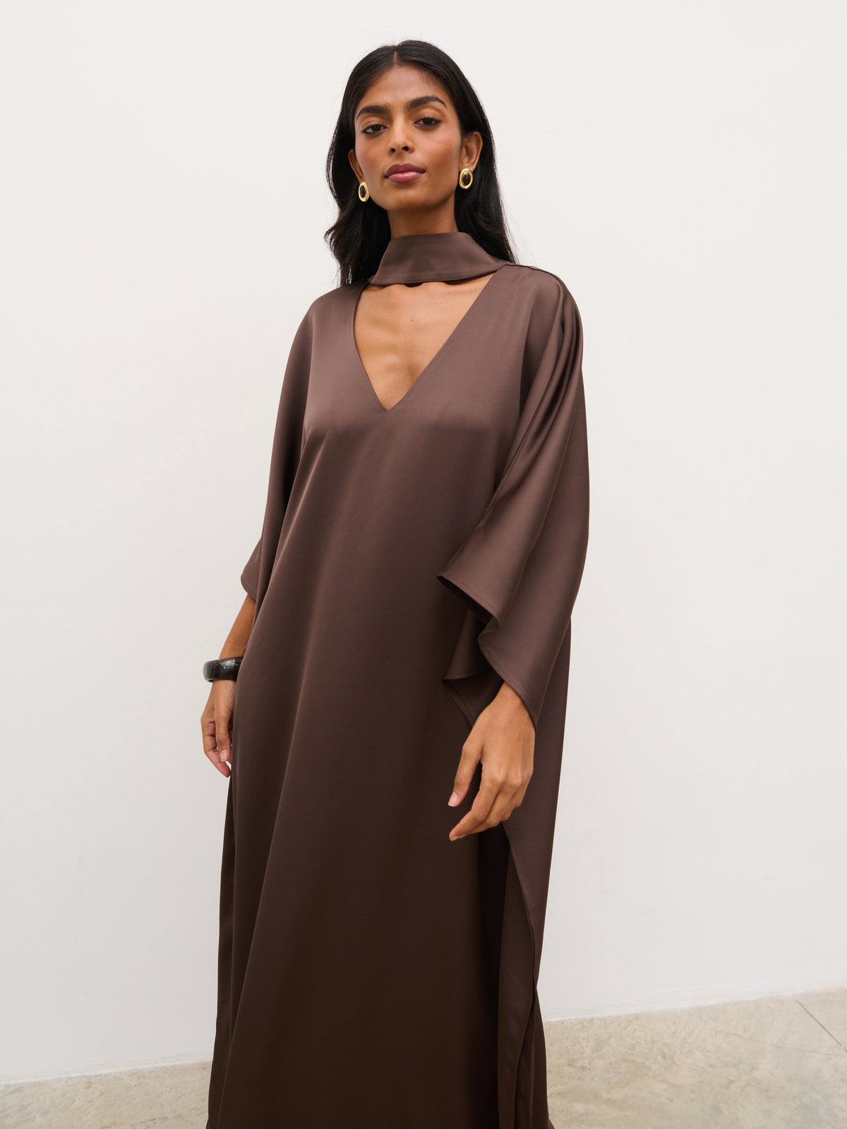 Briarlee Kimono Maxi Dress - Chocolate Brown