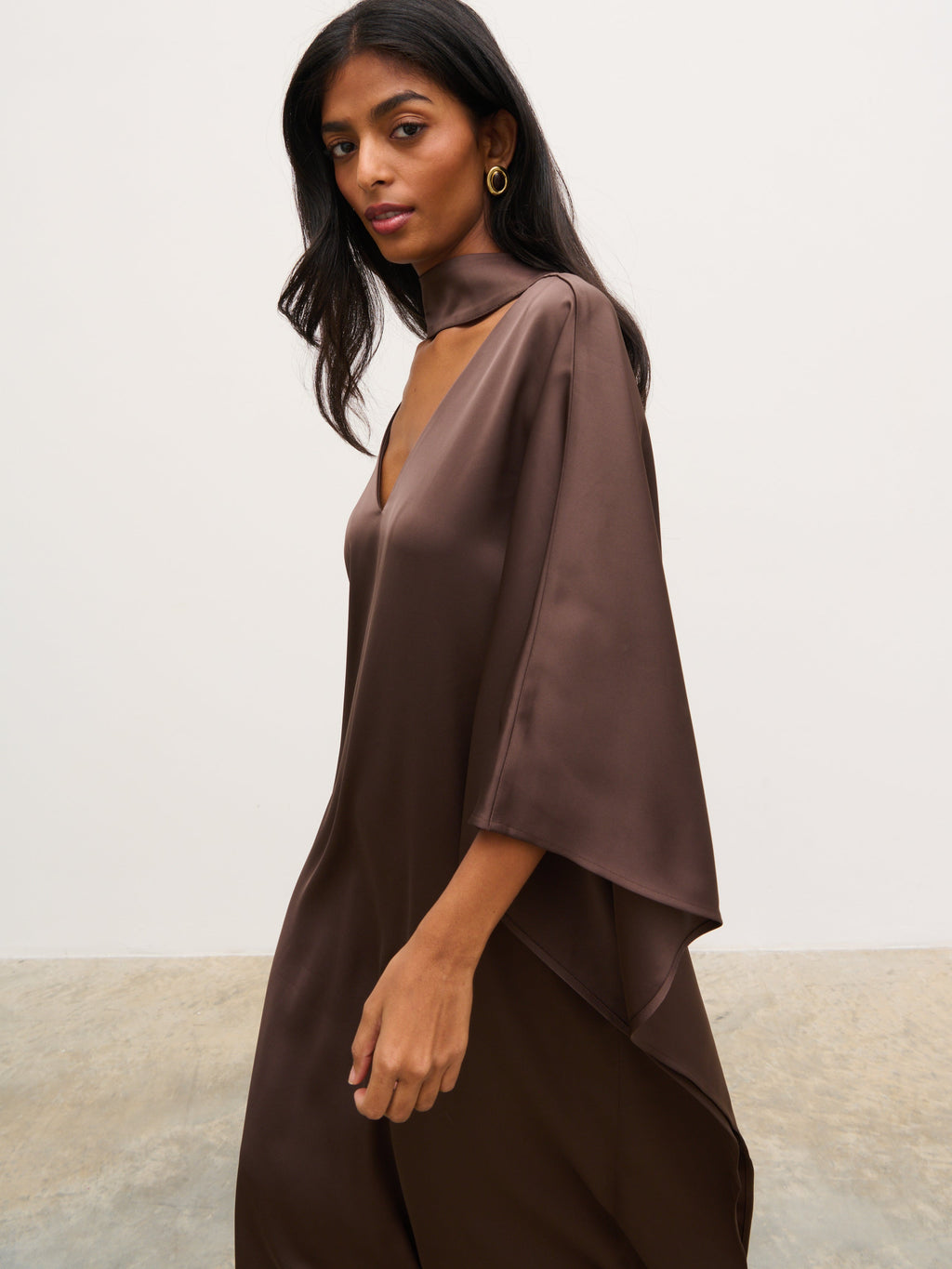 Briarlee Kimono Maxi Dress - Chocolate Brown