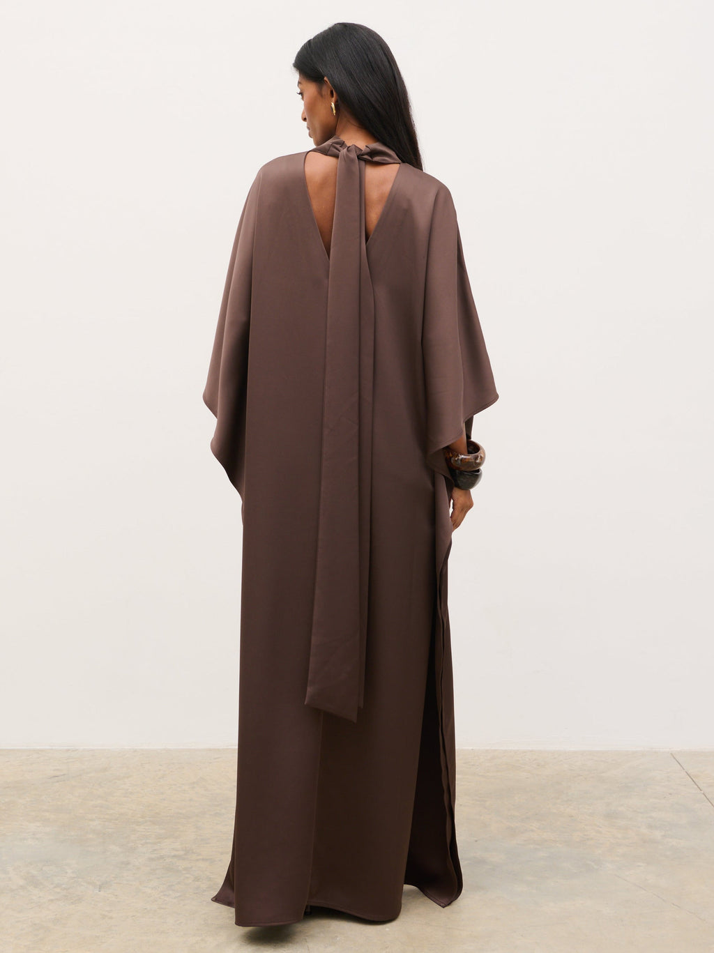 Briarlee Kimono Maxi Dress - Chocolate Brown