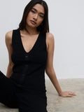 Bridget Crochet Knit Top - Black