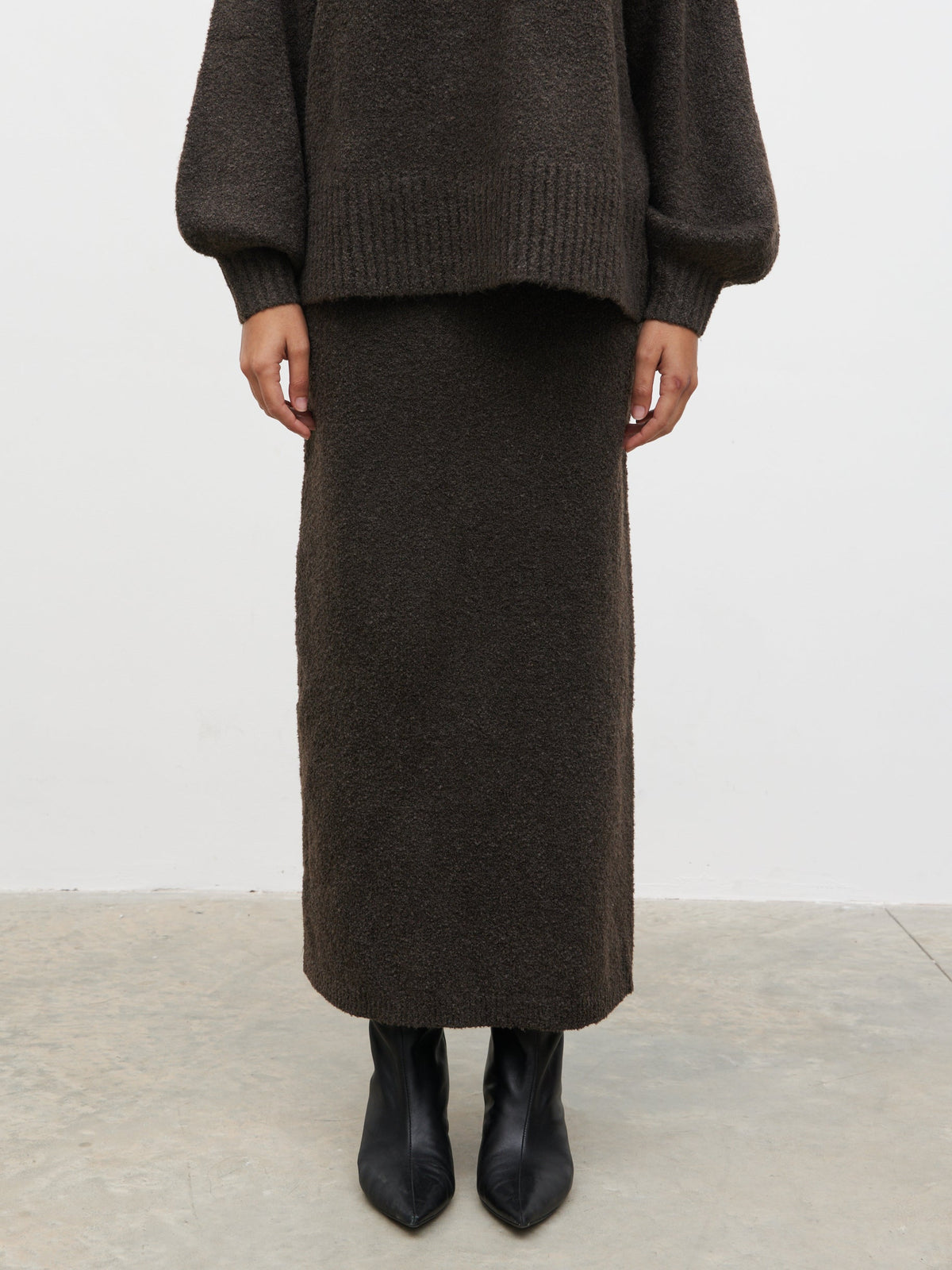 Camille Midaxi Knit Skirt - Bark