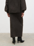 Camille Midaxi Knit Skirt - Bark