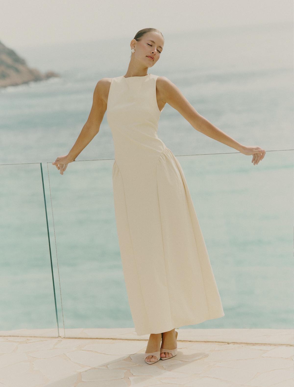 Sylvie Slash Neck Midaxi Dress - Lemon