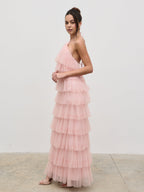 Carri Tulle Maxi Dress - Peony Pink