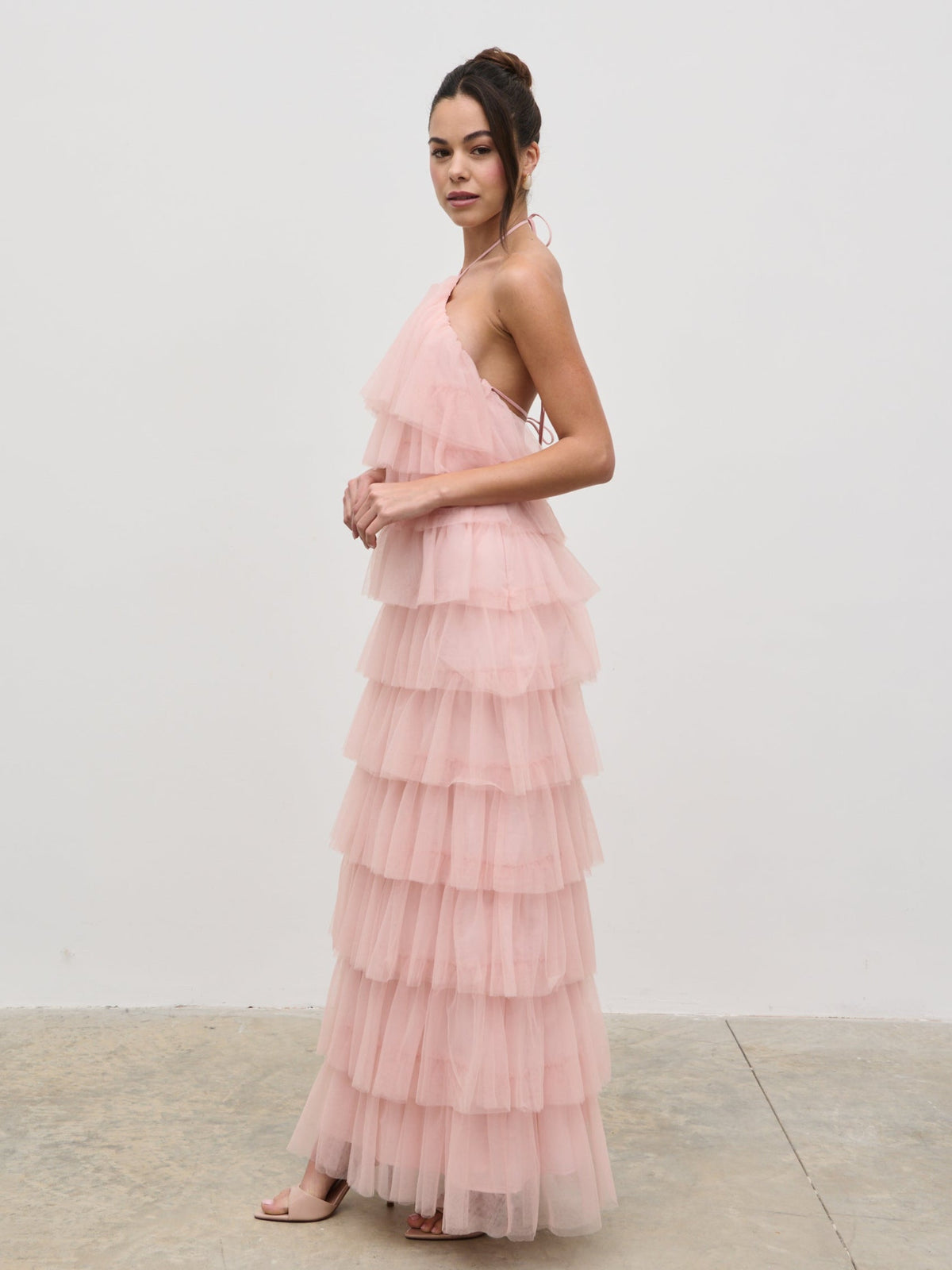 Carri Tulle Maxi Dress - Peony Pink