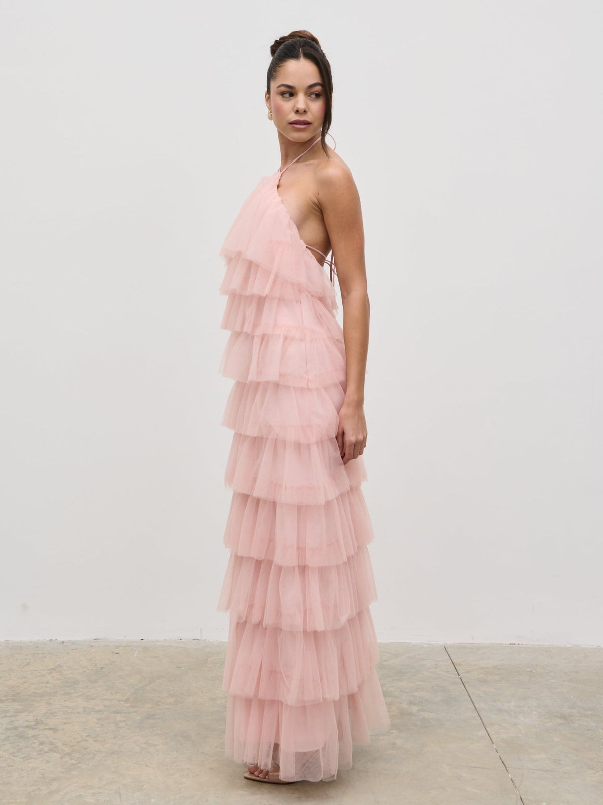 Carri Tulle Maxi Dress - Peony Pink