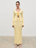 Clemmie Knit Maxi Skirt - Pale Lemon