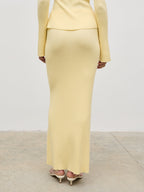 Clemmie Knit Maxi Skirt - Pale Lemon