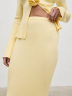 Clemmie Knit Maxi Skirt - Pale Lemon