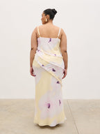 Constance Ruffle Maxi Dress Curve - Watercolour Poppy