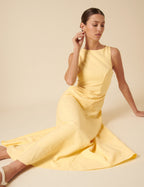 Butter Yellow Reign Midi Dress