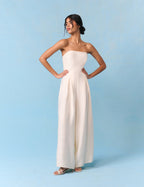 Ivory Wide Leg Bandeau Rory Bridal Jumpsuit
