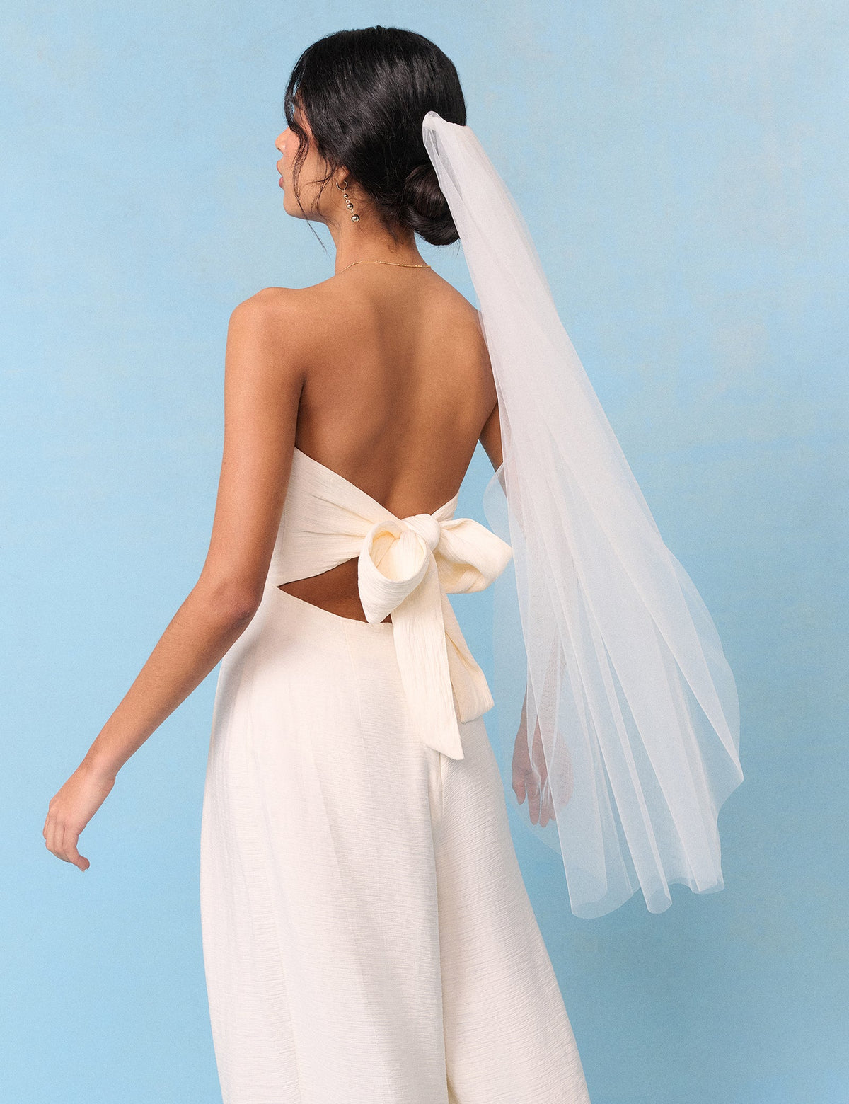 Ivory Wide Leg Bandeau Rory Bridal Jumpsuit
