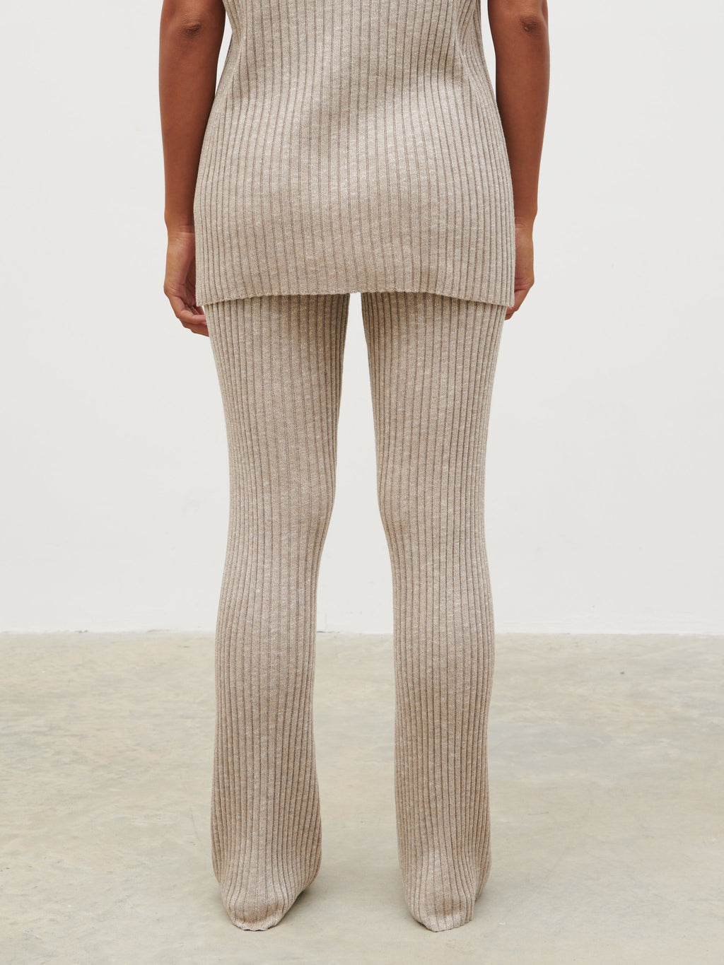 Dionne Knit Trousers - Taupe Marl