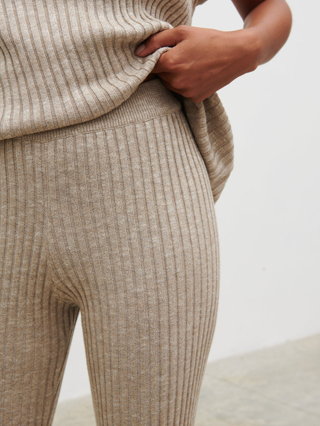 Dionne Knit Trousers - Taupe Marl