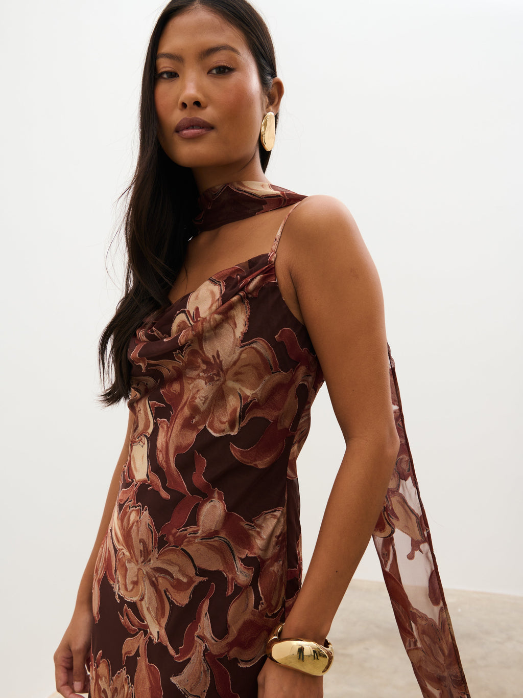 Eden Jacquard Maxi Dress - Large Scale Frosted Floral