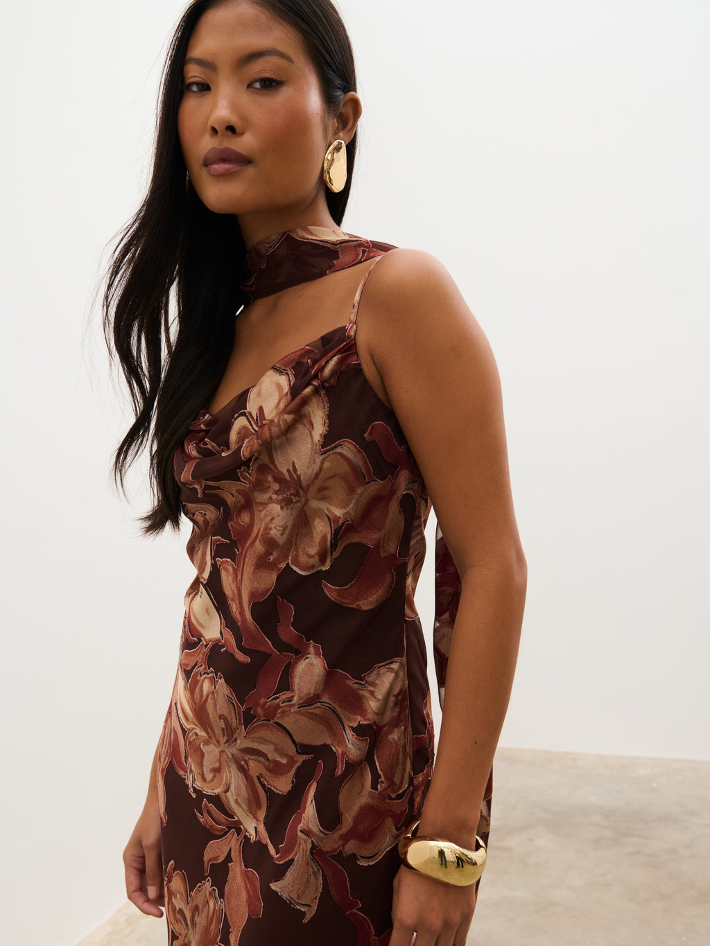 Eden Jacquard Maxi Dress - Large Scale Frosted Floral