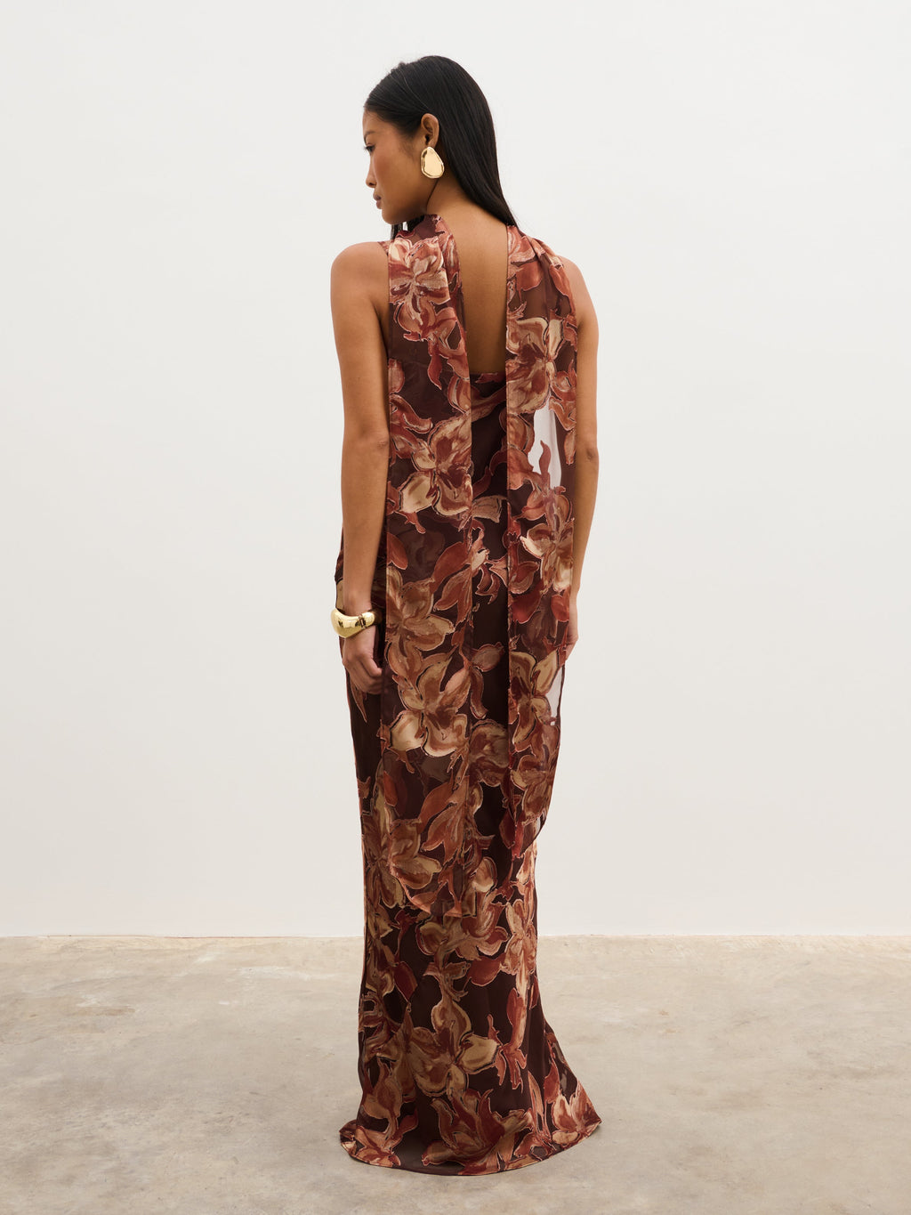 Eden Jacquard Maxi Dress - Large Scale Frosted Floral