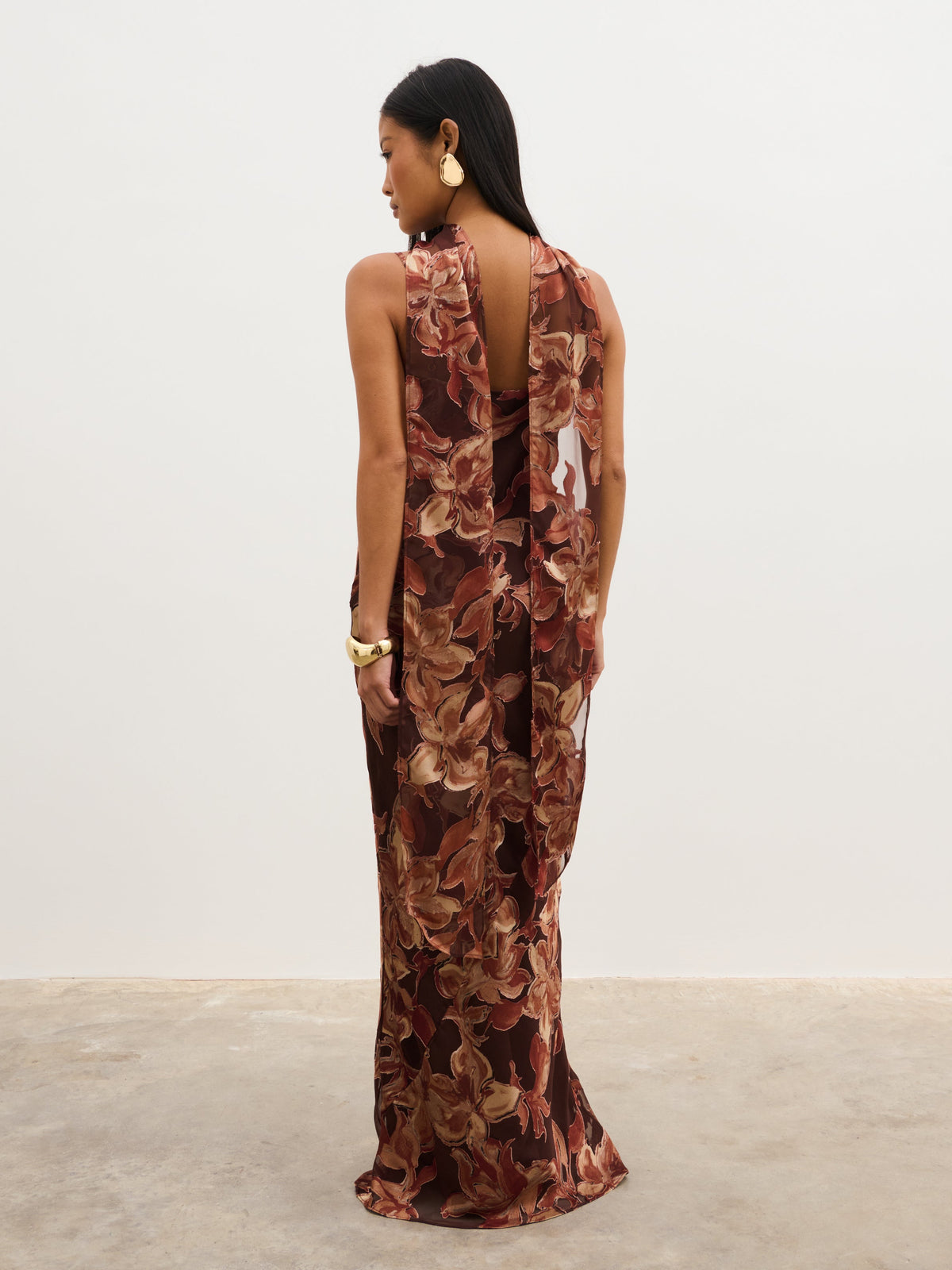 Eden Jacquard Maxi Dress - Large Scale Frosted Floral
