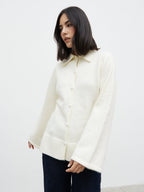 Ellice Collared Knit Cardigan - Cream