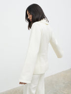 Ellice Collared Knit Cardigan - Cream