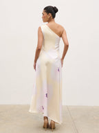 Ember One Shoulder Printed Midaxi Dress - Watercolour Poppy