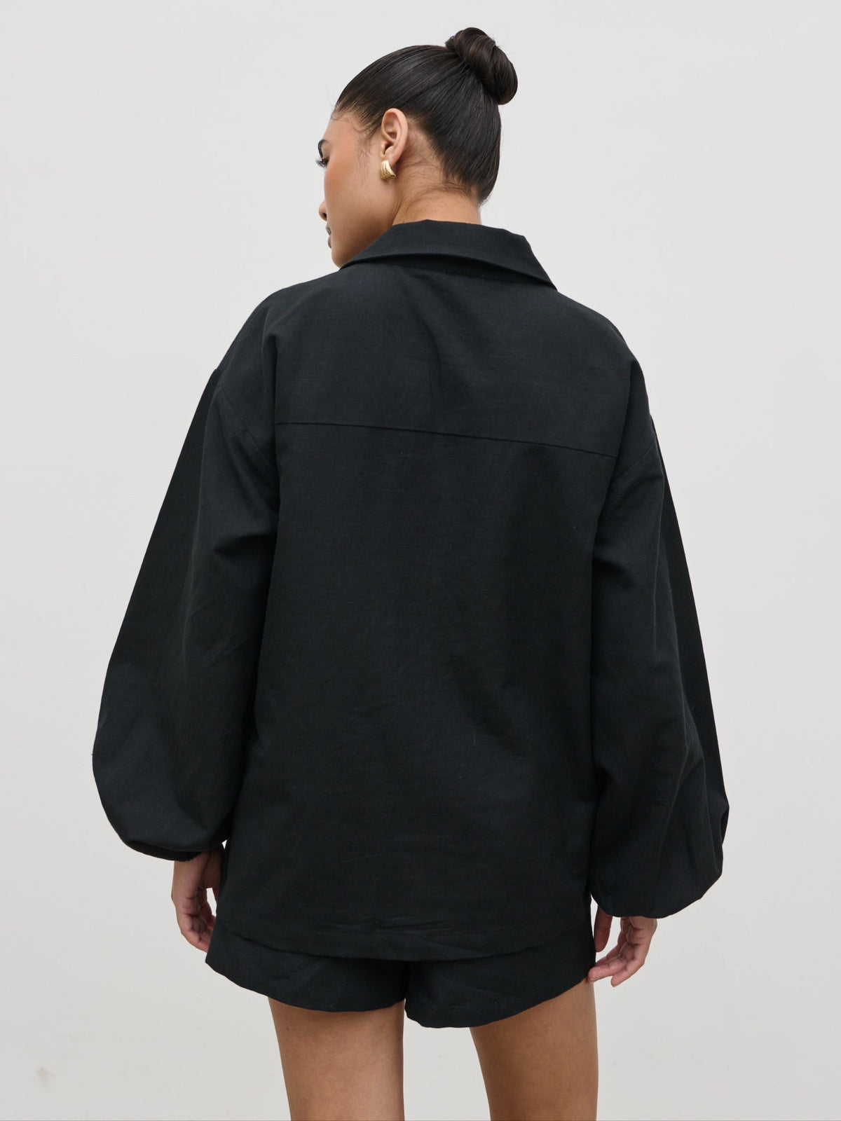 Emerson Balloon Sleeve Shirt - Black