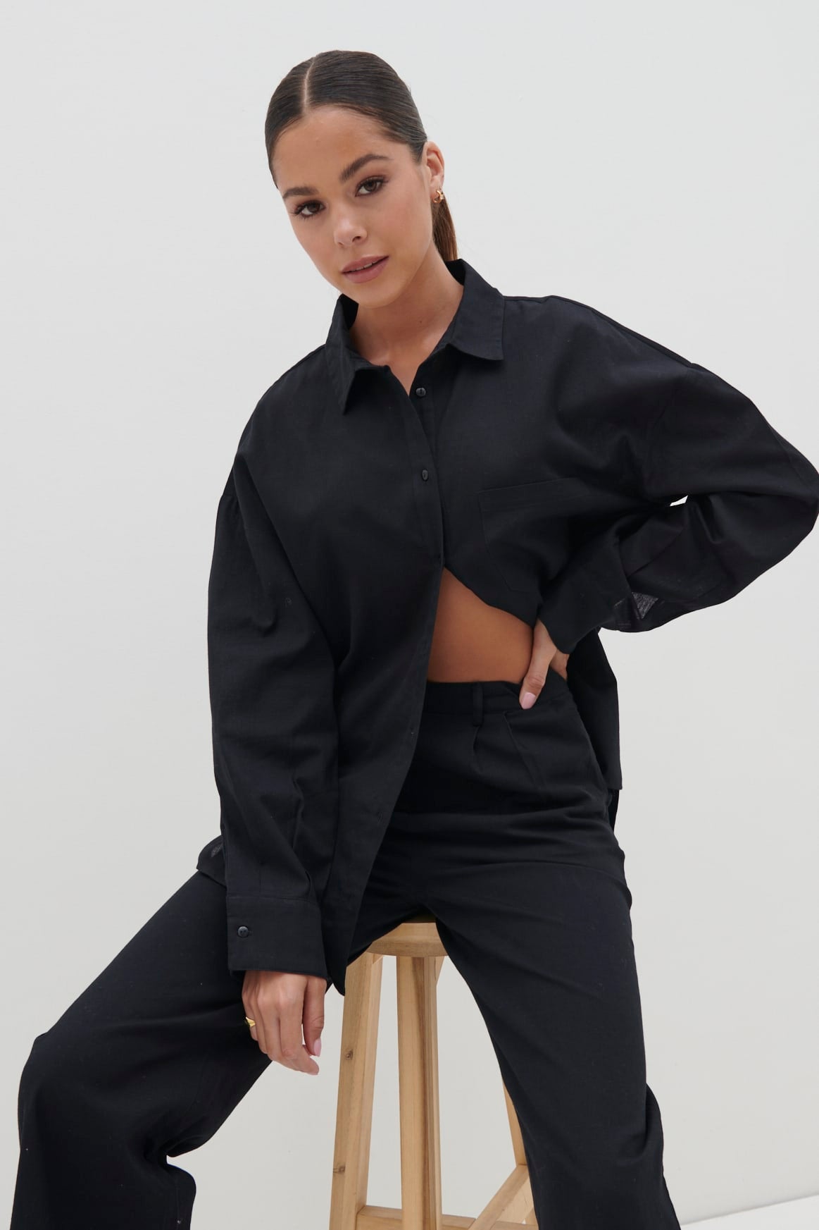 Emery Boxy Shirt - Black