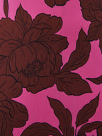 Ester Ruffle Maxi Dress - Brown and Fuchsia Floral