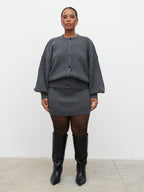 Etta Knit Mini Skirt Curve - Charcoal