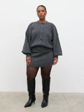 Etta Knit Mini Skirt Curve - Charcoal