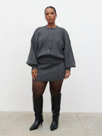 Etta Knit Mini Skirt Curve - Charcoal