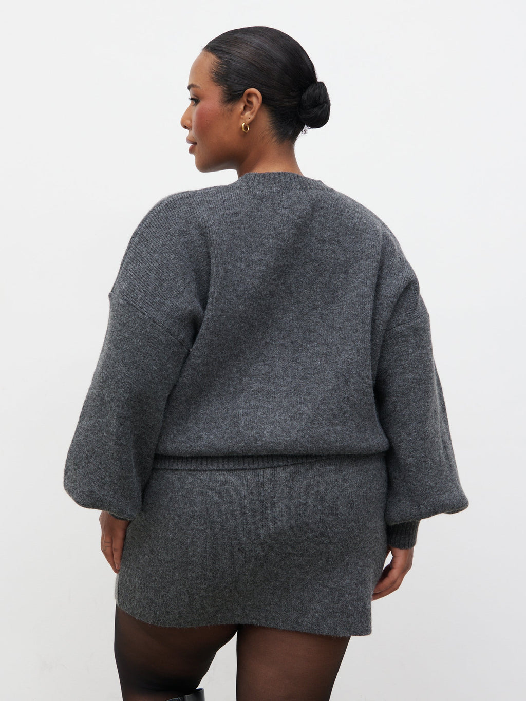 Etta Knit Mini Skirt Curve - Charcoal