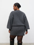 Etta Knit Mini Skirt Curve - Charcoal