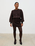 Etta Knit Mini Skirt - Chocolate