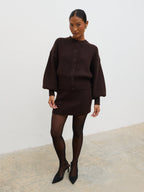 Etta Knit Mini Skirt - Chocolate