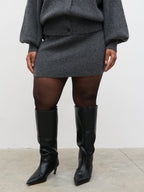 Etta Knit Mini Skirt Curve - Charcoal