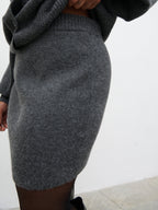 Etta Knit Mini Skirt Curve - Charcoal