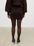 Etta Knit Mini Skirt - Chocolate